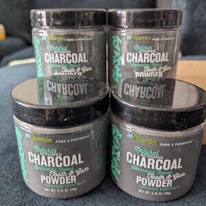 NWT InVitamin Activated Charcoal Powder for Teeth and Gums (Spearmint) x4 2.75OZ